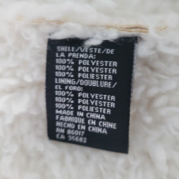 Bebe Y2k Faux Shierling Suede Short Jacket XS Peggy Lane Cabin Gorthcore Style - Picture 15 of 15